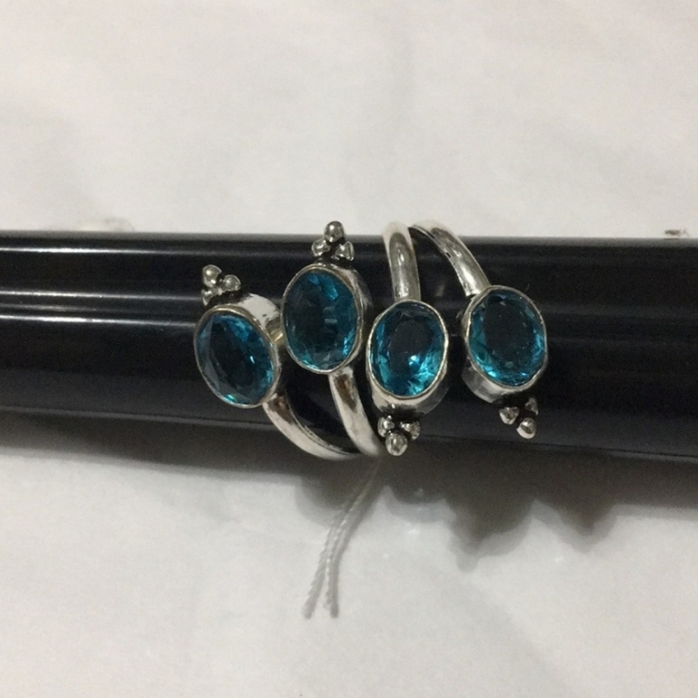 SWISS Blue Topaz Ring Size 9